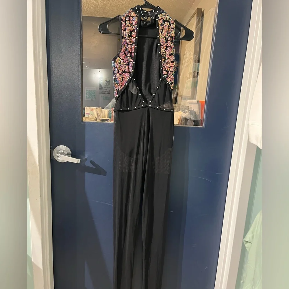 Revolution black multi color dance costume